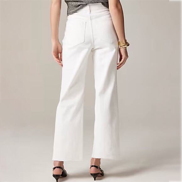 J.Crew 1996 Slim Wide Leg Jean Denim Vacation Holiday Date Trip CH680 White 26 - Picture 7 of 16